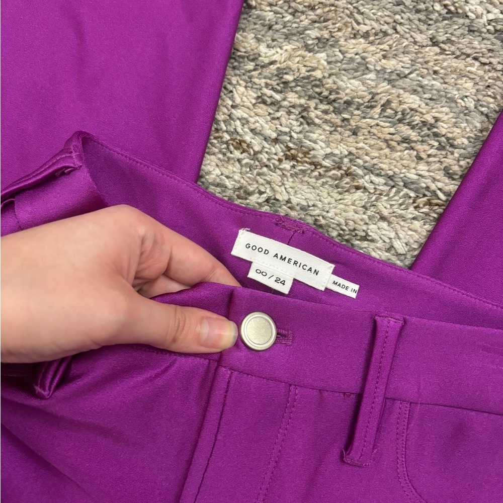 Good American High Rise Skinny Jeans Sz 00/24 NWT | Good American Purple Skinny- - Picture 9 of 13